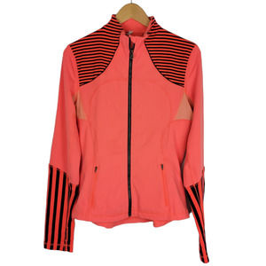 Lululemon Forme Jacket Light Flare / Classic Stripe Coral Black 10